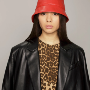 Red Leather Unisex Bucket Hat