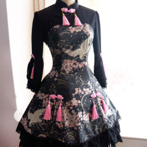Sakura Traditional Chinese Style Qiluo Lolita Dress, Reformational Cheongsam Costume Dress