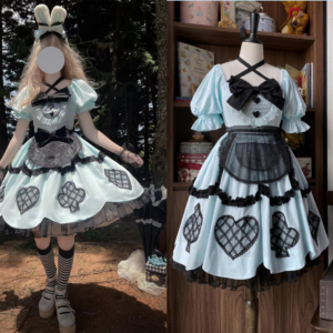 Alice in Wonderland Lolita Dress, Sweet Kwaii Lolita Dress, Lace Ruffles Lolita Dress Set