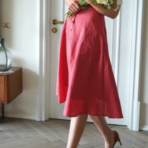 Flax Dress – Linen dress – Vintage Dress – Midi Dress – Button Down Linen Dress – Classic Linen Dress