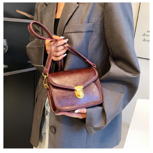Solid Color Bag, Phone Bag, PU Leather Bag, Vintage Square Bag