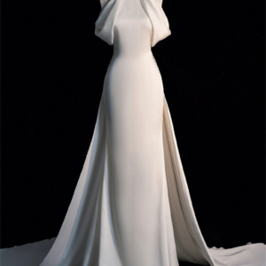 Lightweight wedding dress, luxurious white satin dress, sexy high quality halter dress for wedding